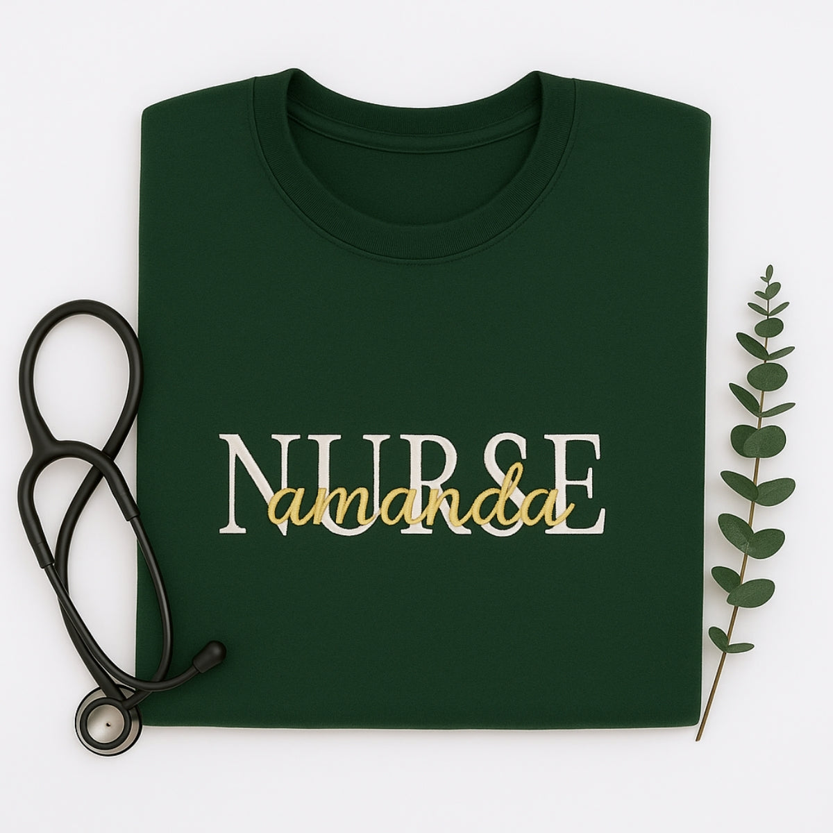 Custom Embroidered Nurse Hoodie - Personalized Healthcare Sweatshirt - Nurse Appreciation Gift