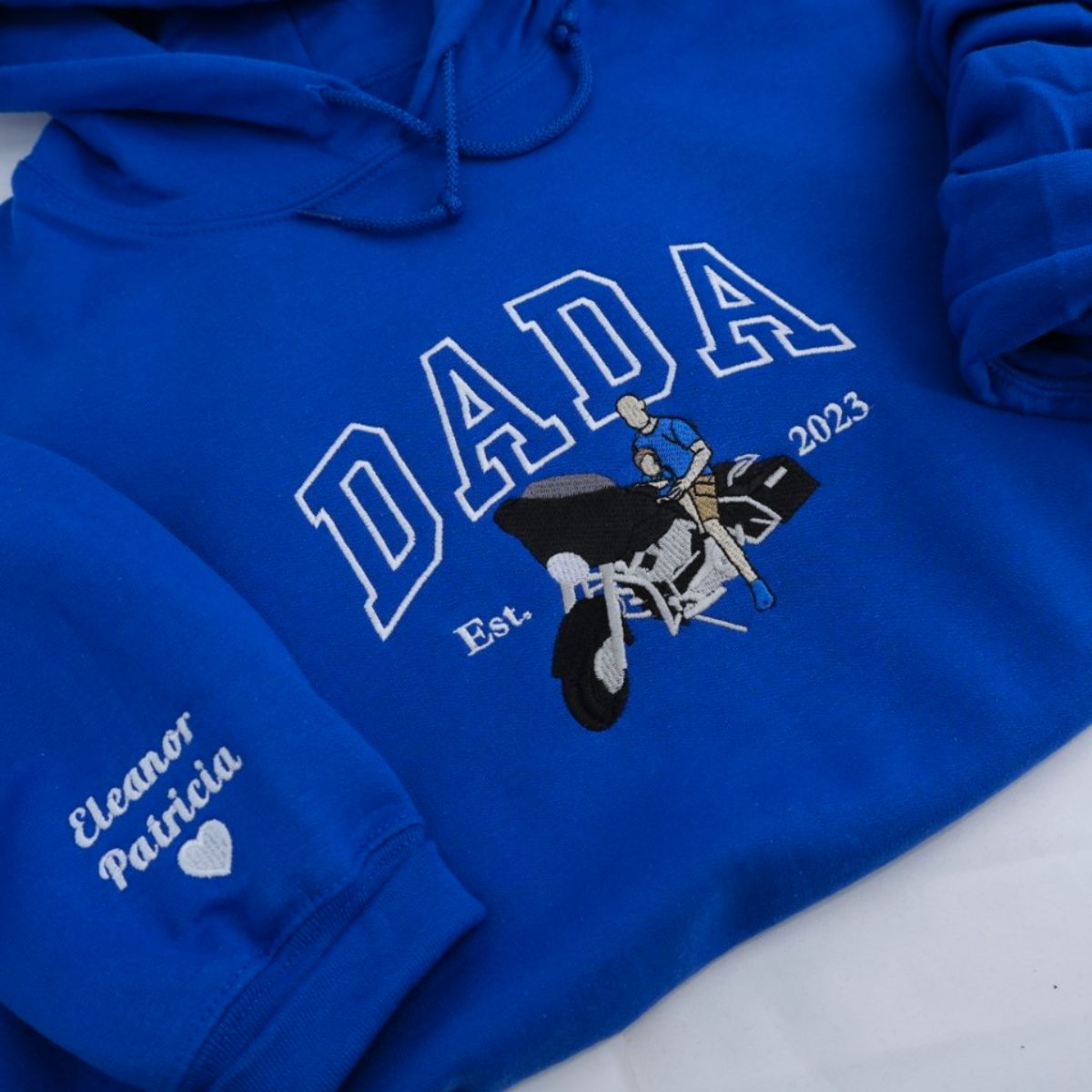 Grandpa & Grandchild Custom Embroidered Papa Hoodie - Personalized New Grandpa Gift