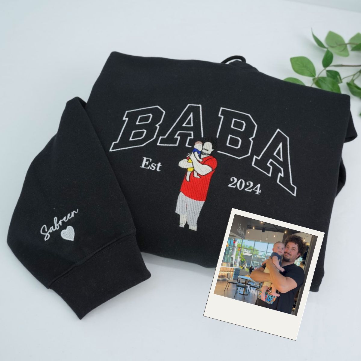 Grandpa & Grandchild Custom Embroidered Papa Hoodie - Personalized New Grandpa Gift