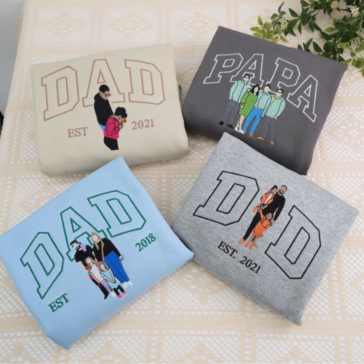 Grandpa & Grandchild Custom Embroidered Papa Hoodie - Personalized New Grandpa Gift