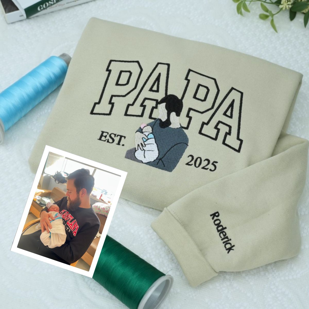 Custom Embroidered Papa Hoodie - Personalized New Grandpa Sweatshirt - Father's Day Gift