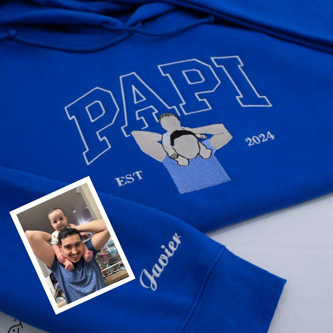 Personalized Grandpa Custom Embroidered Papa Hoodie - Perfect Father's Day Gift
