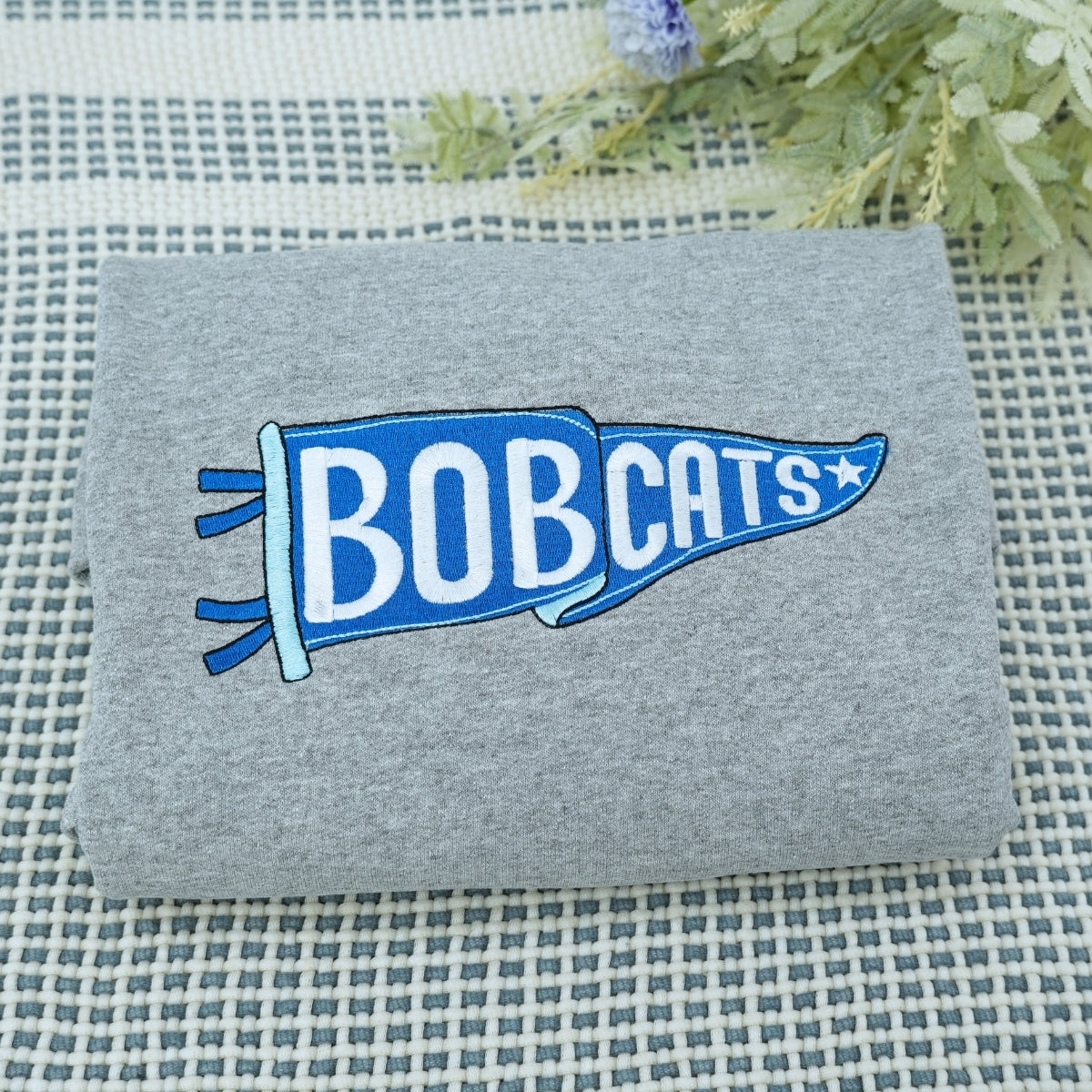 Custom Pennant Embroidered Hoodie - School Spirit Sweatshirt - Personalized Student Team Gift