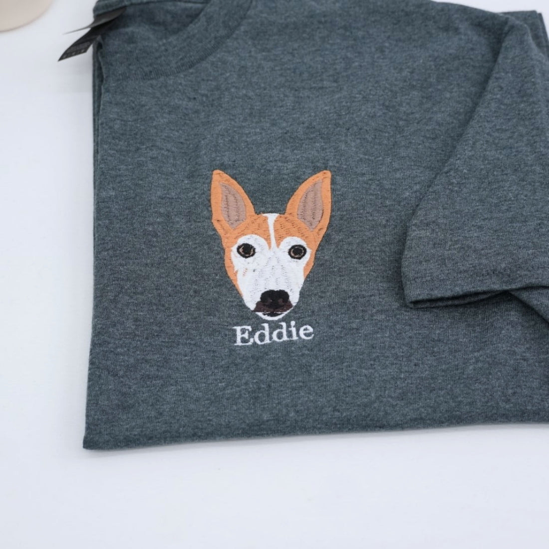 Custom Pet Name Embroidered T-Shirt - Personalized Dog Lover Shirt - Pet Parent Gift