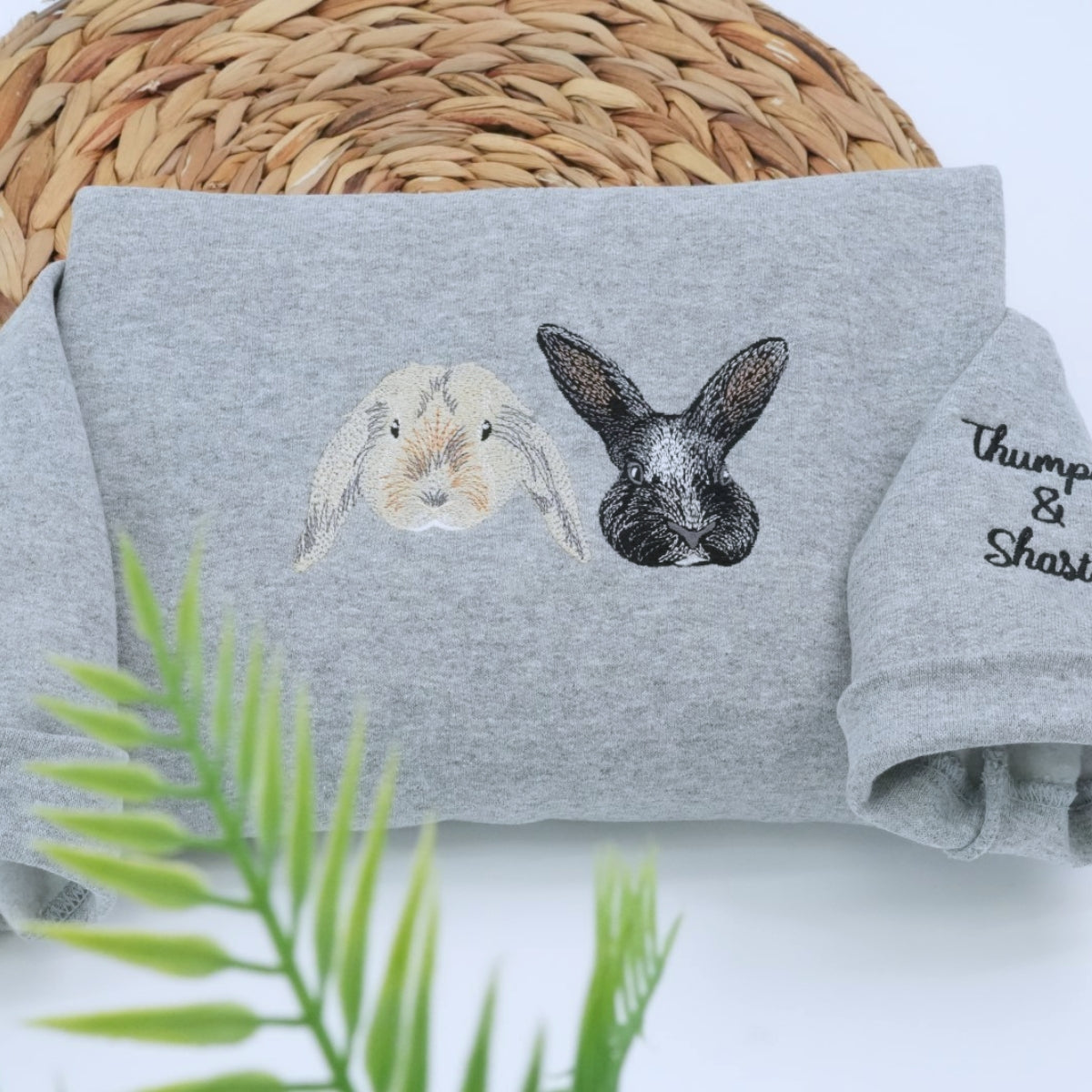 Custom Pet Portrait Embroidered Hoodie - Personalized Pet Face Sweatshirt - Gift for Pet Parents