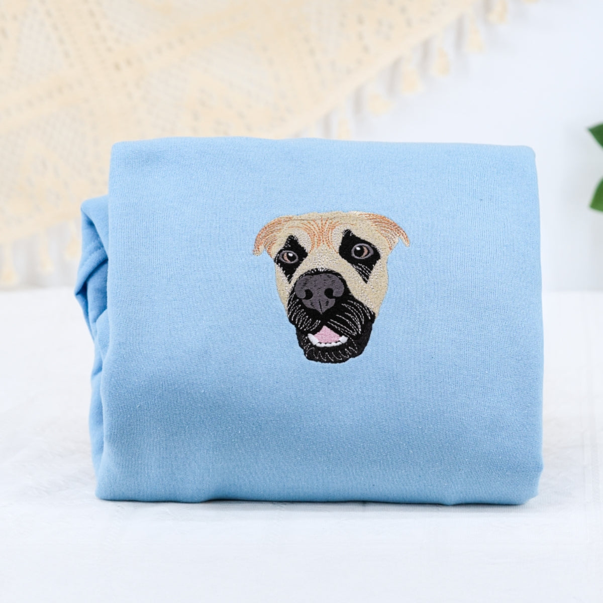 Custom Dog Portrait Embroidered Sweatshirt - Personalized Dog Face Name Sweater - Dog Lover Gift