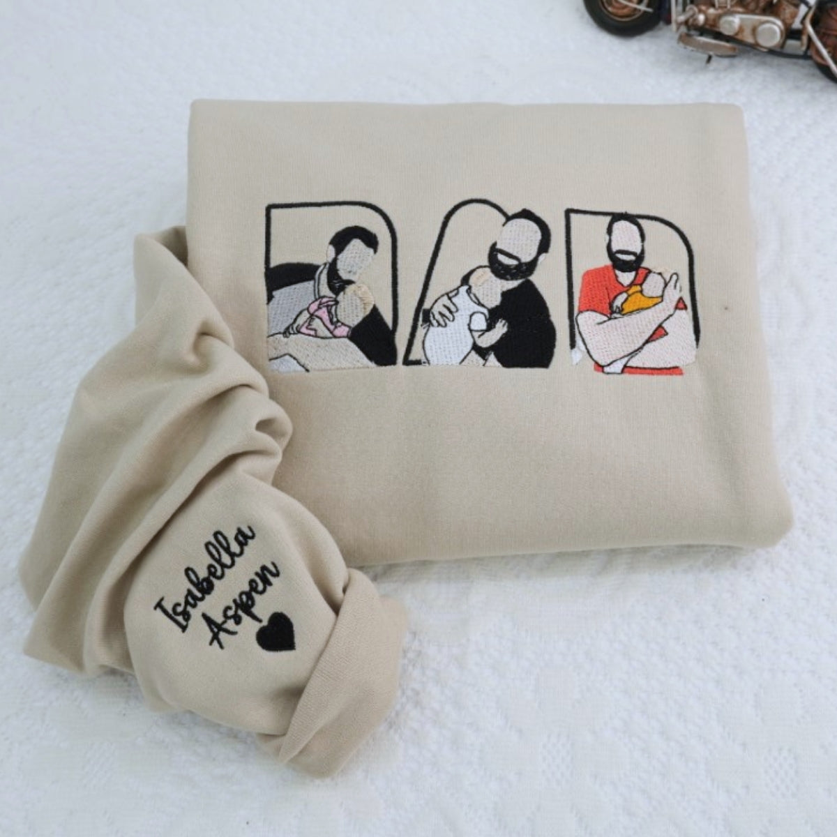 Father & Child Adventure Custom Embroidered Hoodie - Personalized Dad Gift