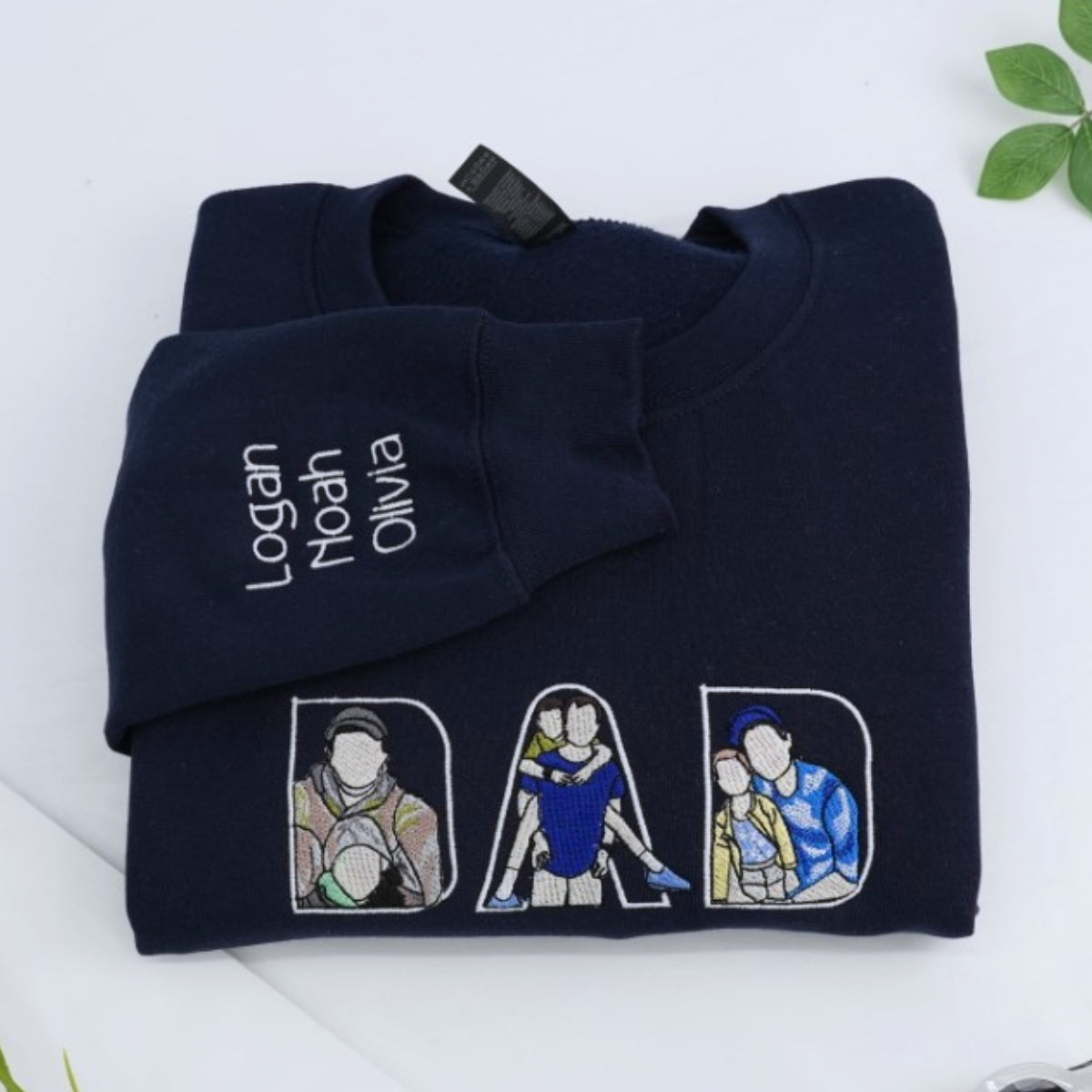 Father & Child Adventure Custom Embroidered Hoodie - Personalized Dad Gift