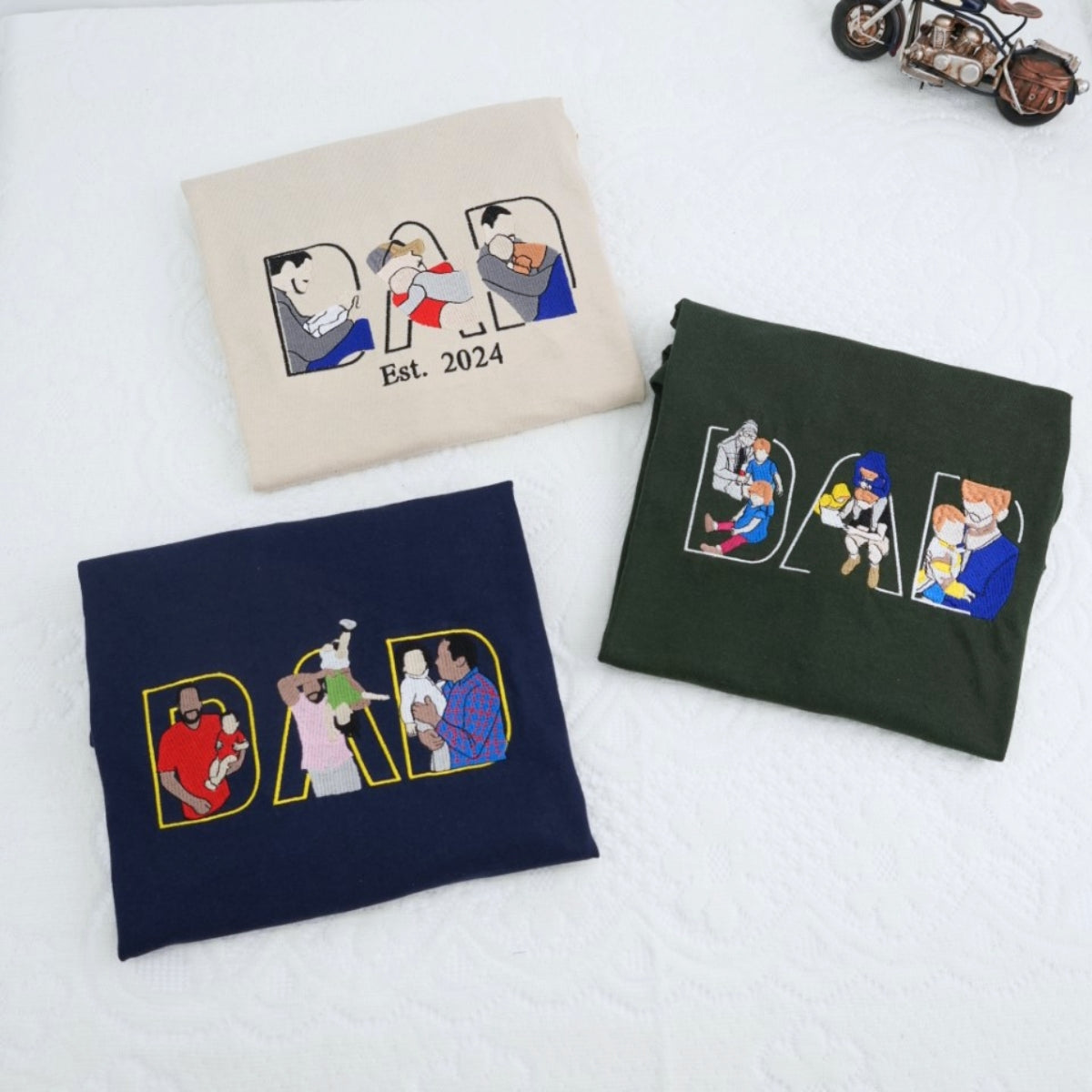 Father & Child Adventure Custom Embroidered Hoodie - Personalized Dad Gift