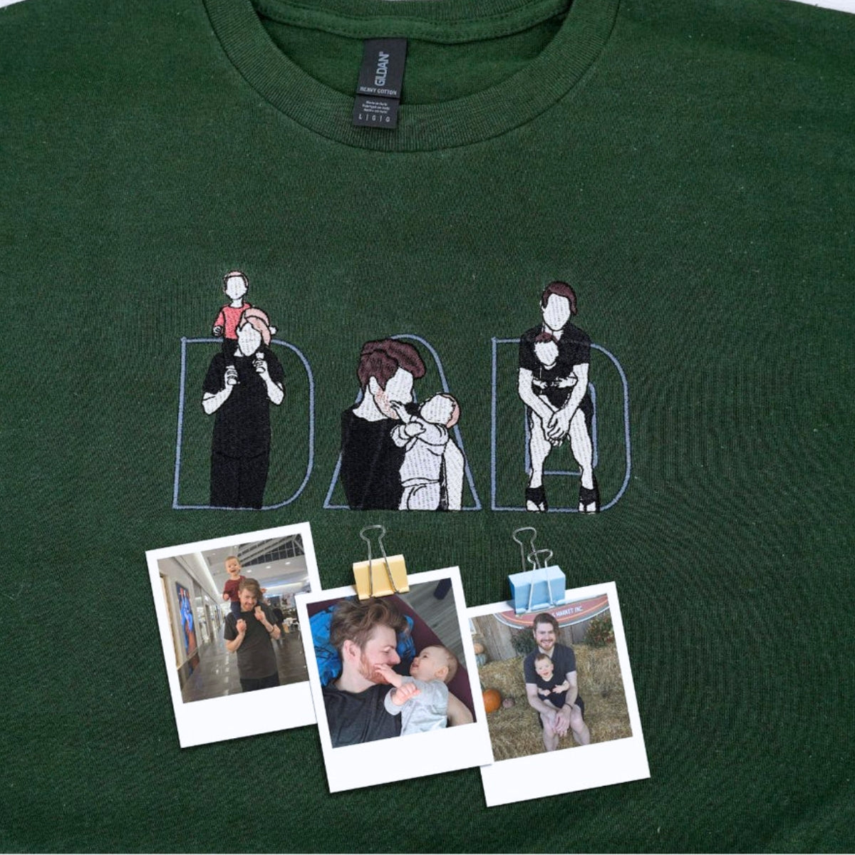 Personal Family Moments Custom Embroidered Hoodie - Personalized Dad Memory Gift