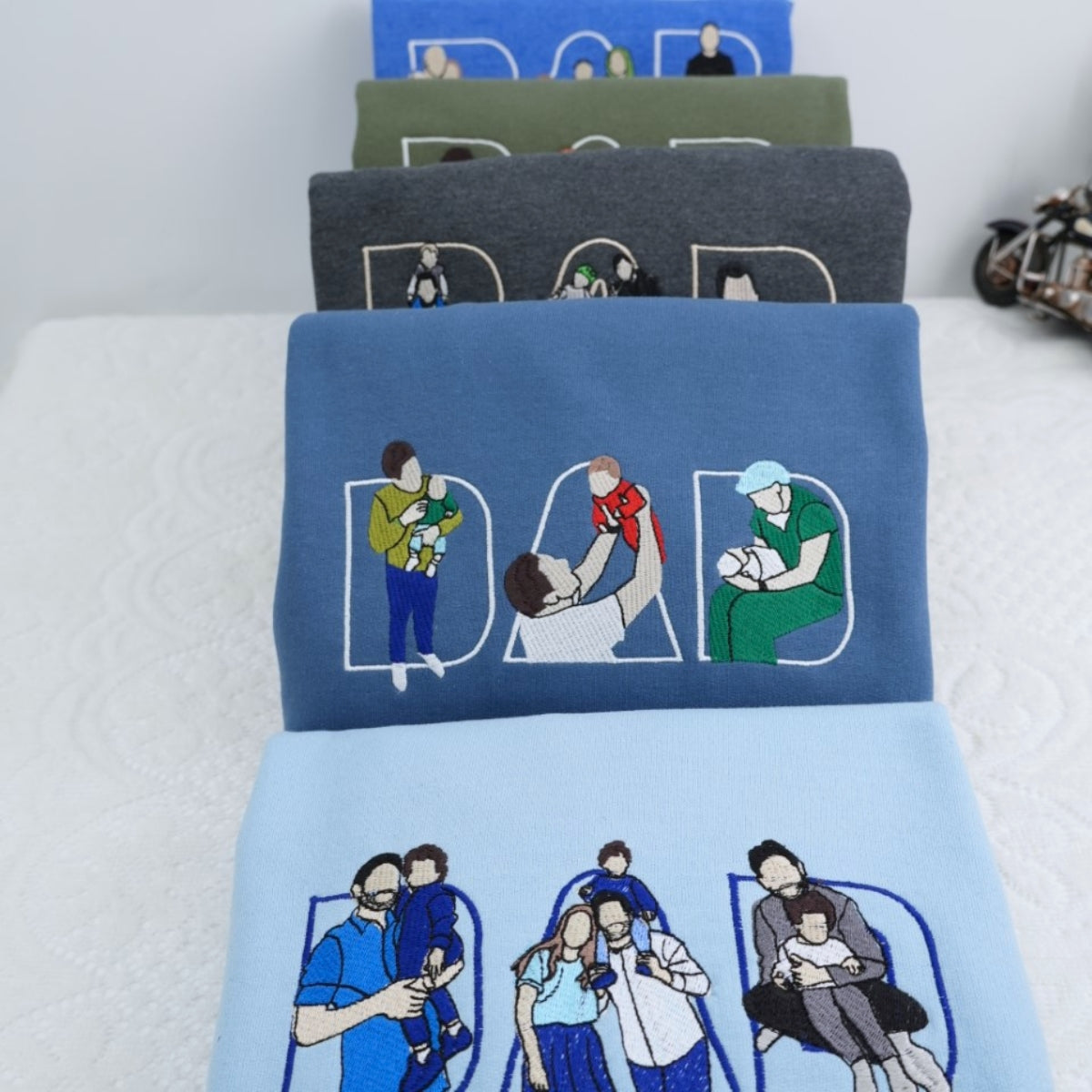 Personal Family Moments Custom Embroidered Hoodie - Personalized Dad Memory Gift