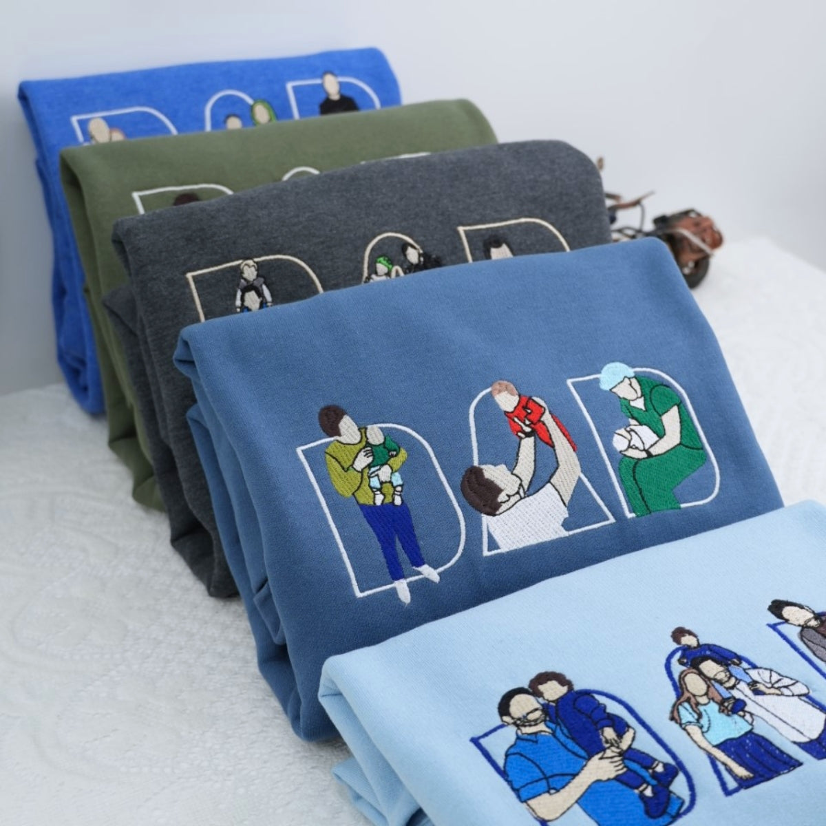 Personal Family Moments Custom Embroidered Hoodie - Personalized Dad Memory Gift