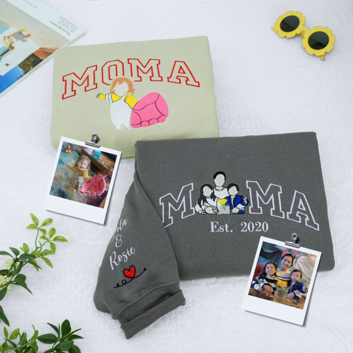 Personalized Family Custom Embroidered Mama Hoodie - Perfect Mother's Gift