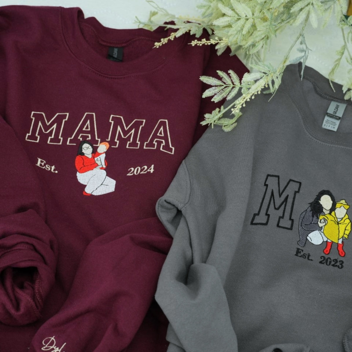 Personalized Family Custom Embroidered Mama Hoodie - Perfect Mother's Gift