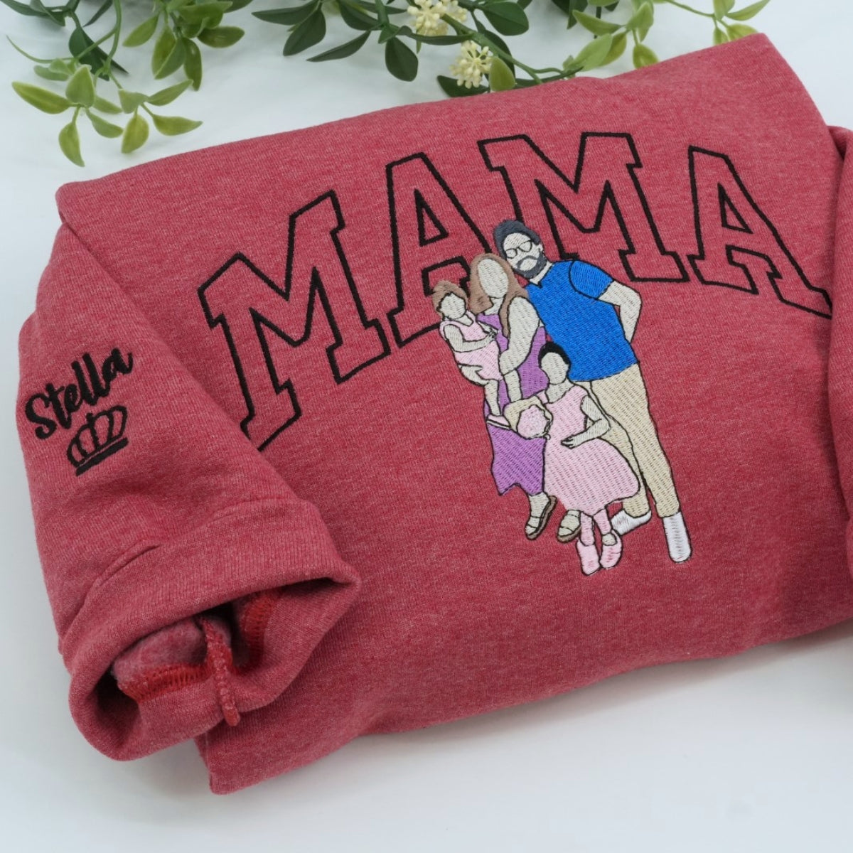 Personalized Family Custom Embroidered Mama Hoodie - Perfect Mother's Gift