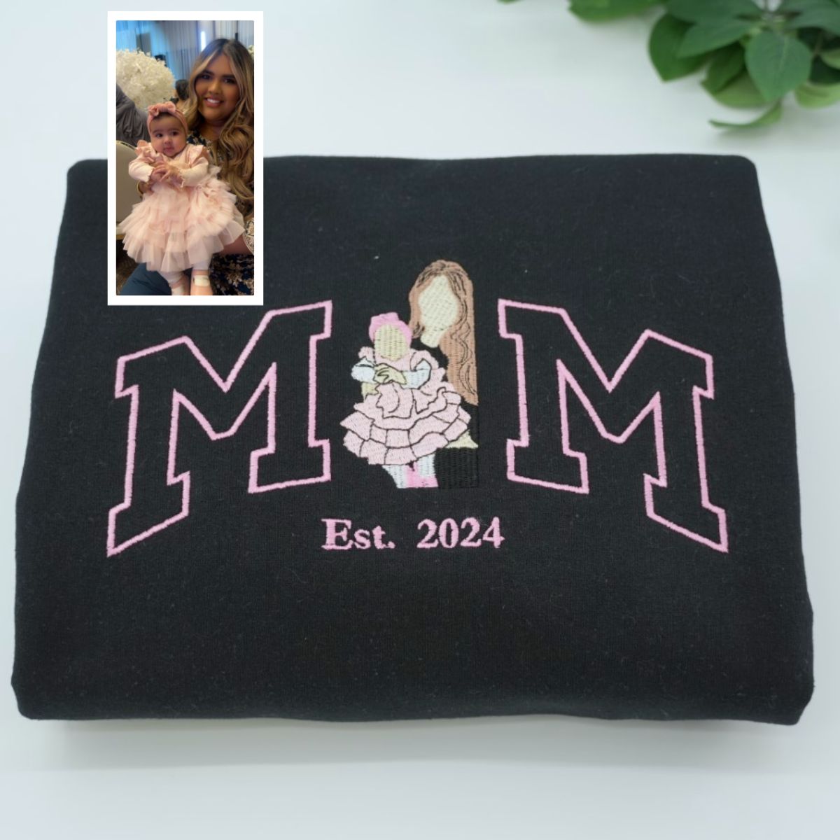 Sibling Custom Embroidered Mom Hoodie - Personalized Gift With Kids Names