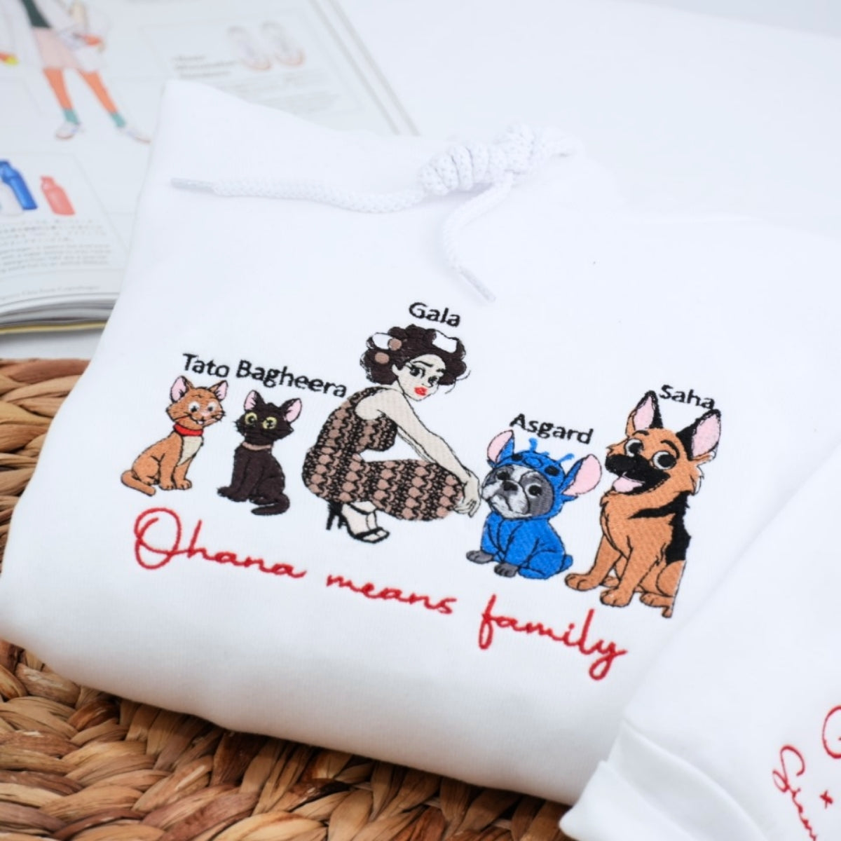 Pet Portrait Custom Embroidered Hoodie - Personalized Photo Gift Apparel