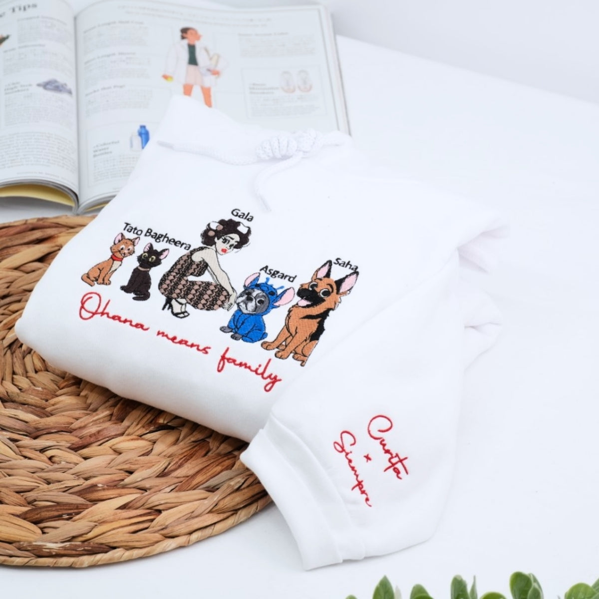Pet Portrait Custom Embroidered Hoodie - Personalized Photo Gift Apparel