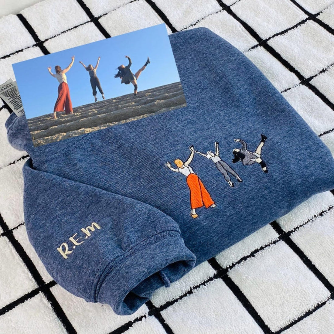 Best Friends Portrait Custom Embroidered Hoodie - Personalized Gift