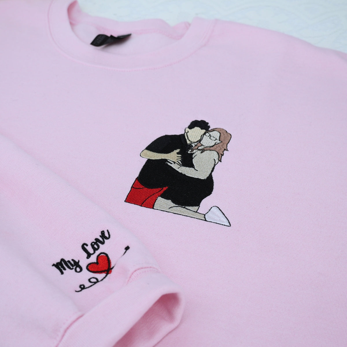 Sisters Portrait Custom Embroidered Hoodie - Personalized Gift for Teen Girls
