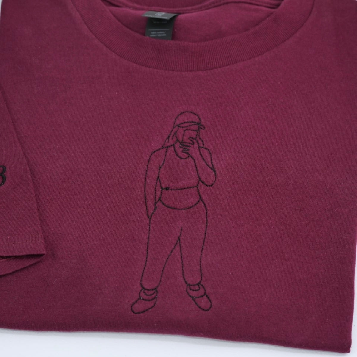Photo Outline Custom Embroidered T-Shirt - Personalized Memorial Gift