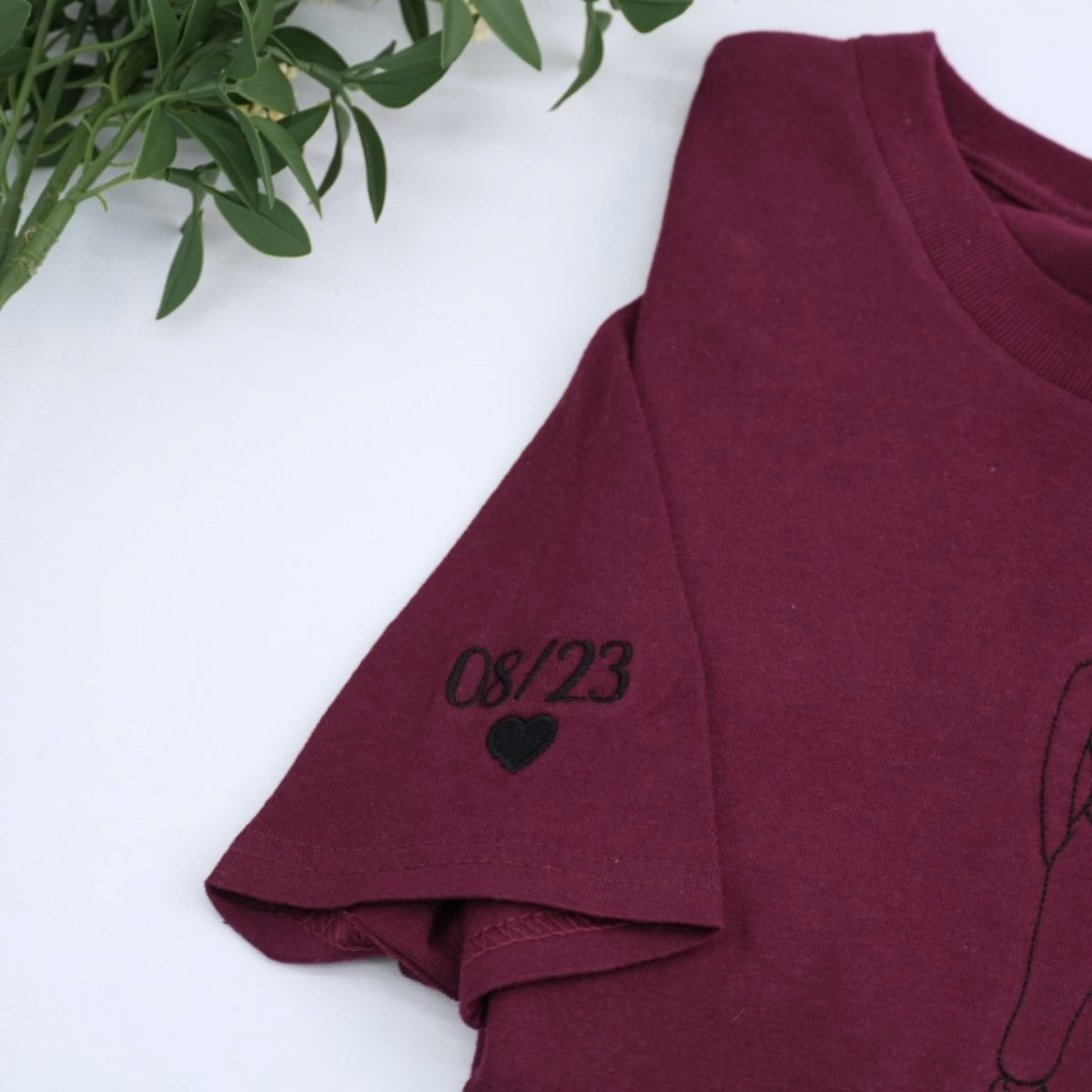 Photo Outline Custom Embroidered T-Shirt - Personalized Memorial Gift
