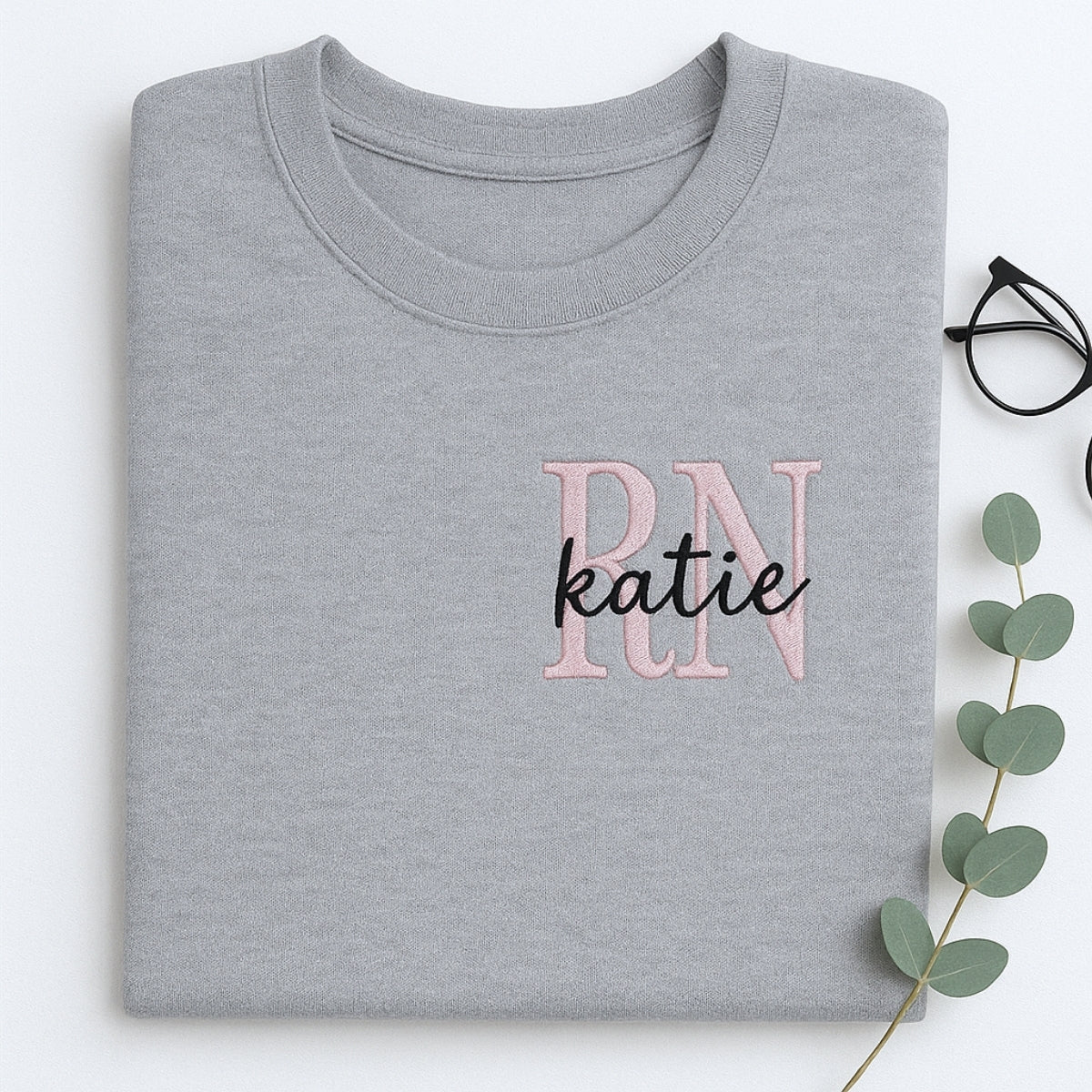 Registered Nurse Custom Embroidered Sweatshirt - Personalized RN Gift