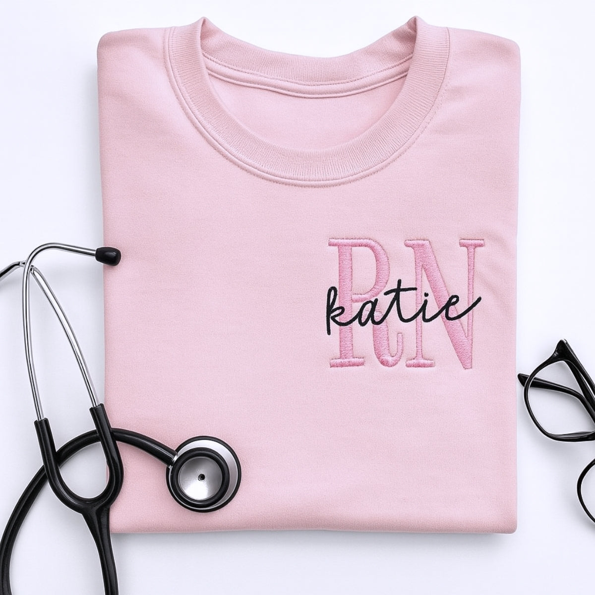 Registered Nurse Custom Embroidered Sweatshirt - Personalized RN Gift