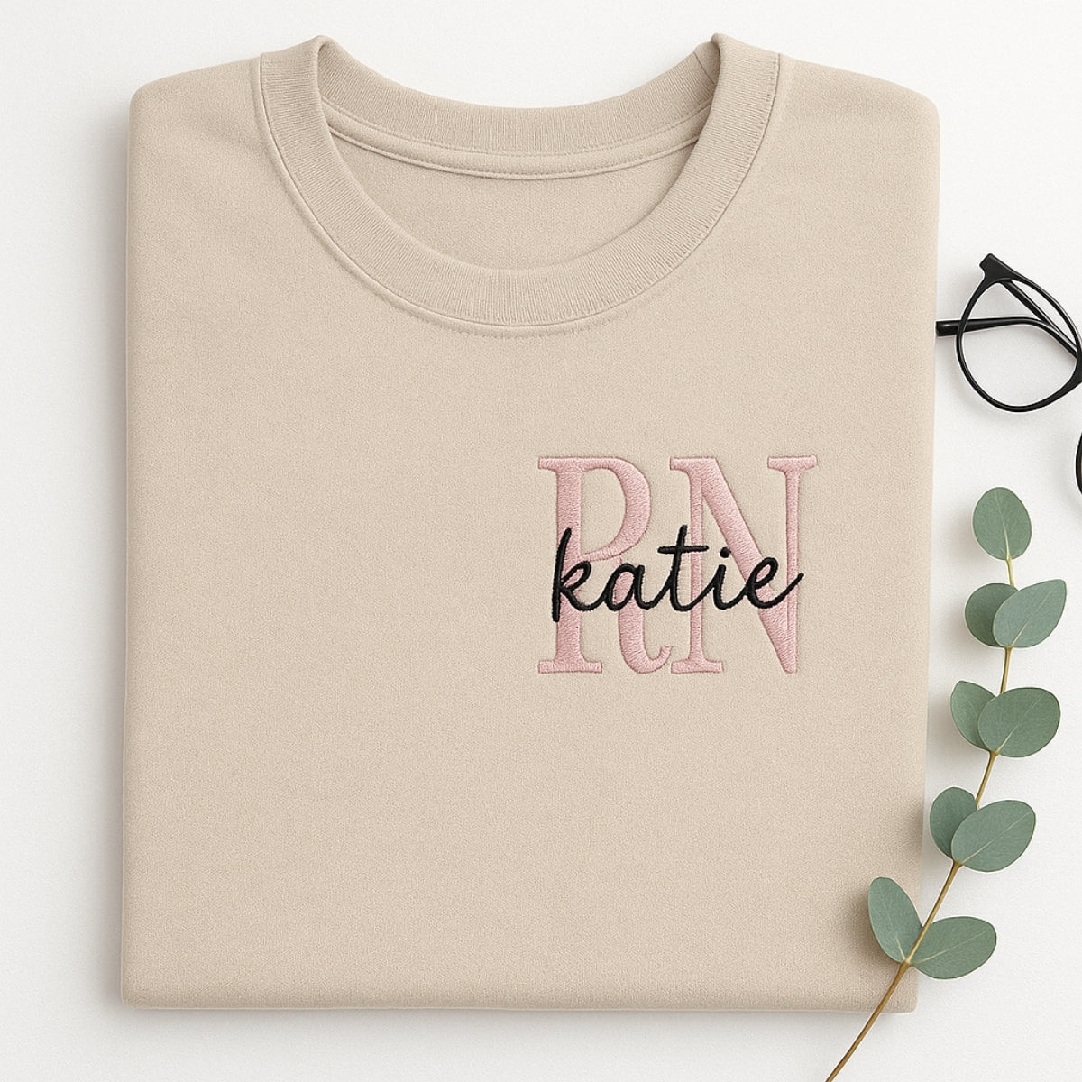 Registered Nurse Custom Embroidered Sweatshirt - Personalized RN Gift