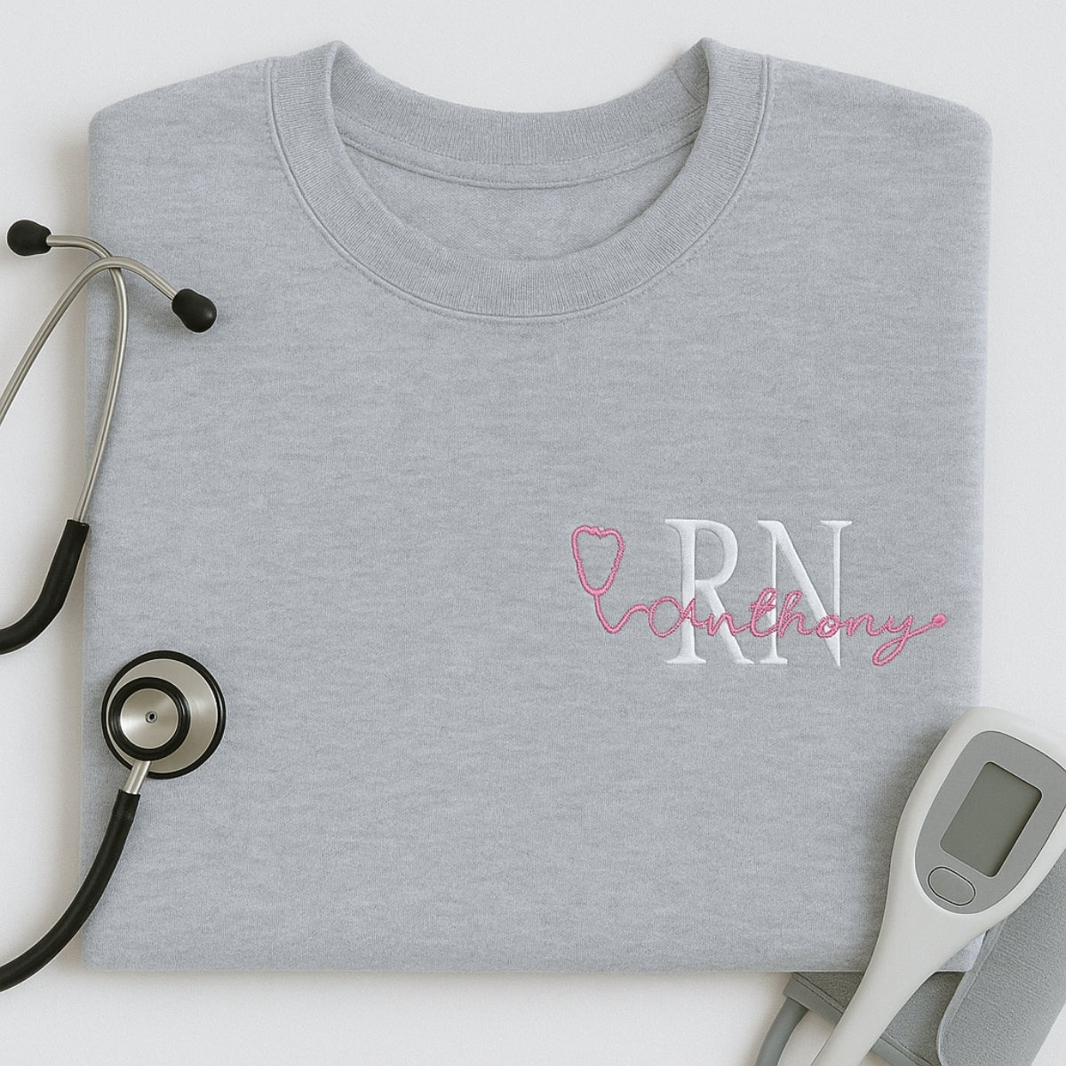 RN Gift Custom Embroidered Hoodie - Personalized Registered Nurse Sweatshirt