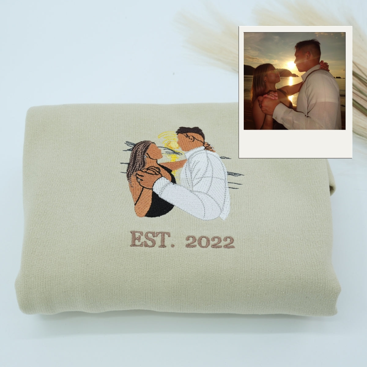 Anniversary Gift Custom Embroidered Roman Numeral Hoodie - Personalized Couple Sweatshirt