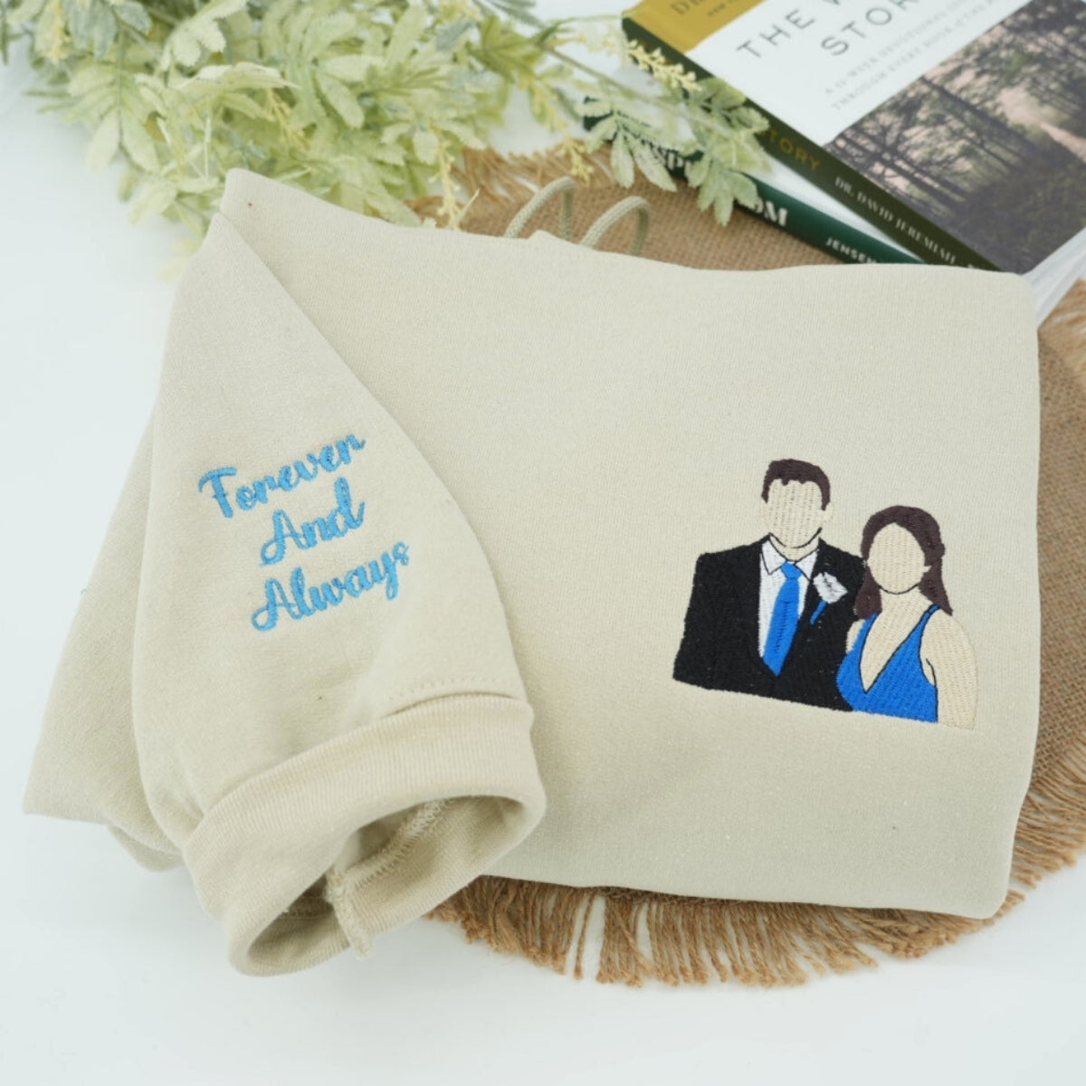 Anniversary Gift Custom Embroidered Roman Numeral Hoodie - Personalized Couple Sweatshirt