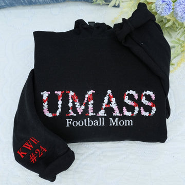 Graduation Gift Custom Embroidered School Hoodie - Floral University Sweatshirt