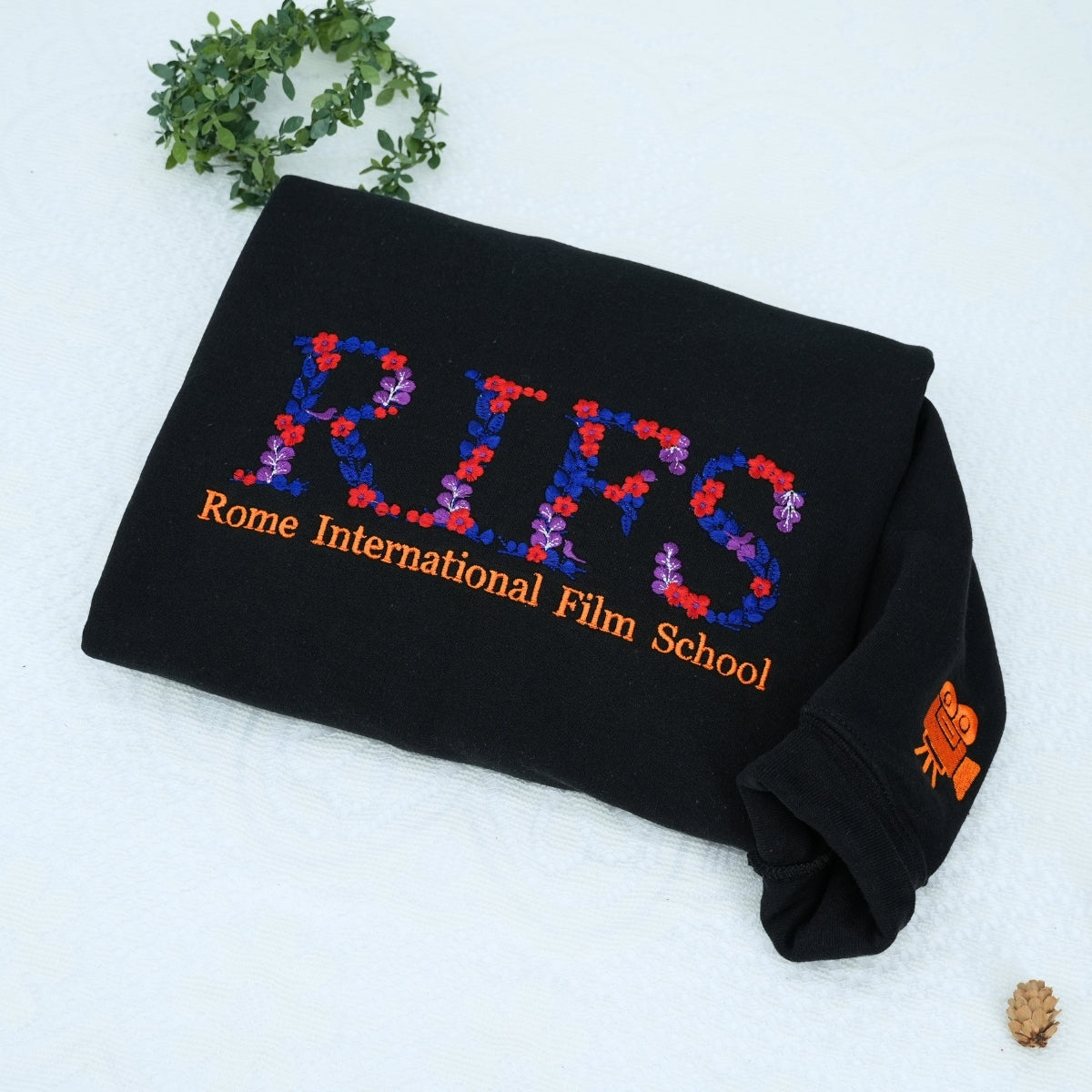 Graduation Gift Custom Embroidered School Hoodie - Floral University Sweatshirt
