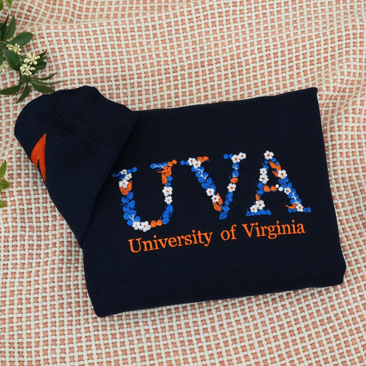 Graduation Gift Custom Embroidered School Hoodie - Floral University Sweatshirt