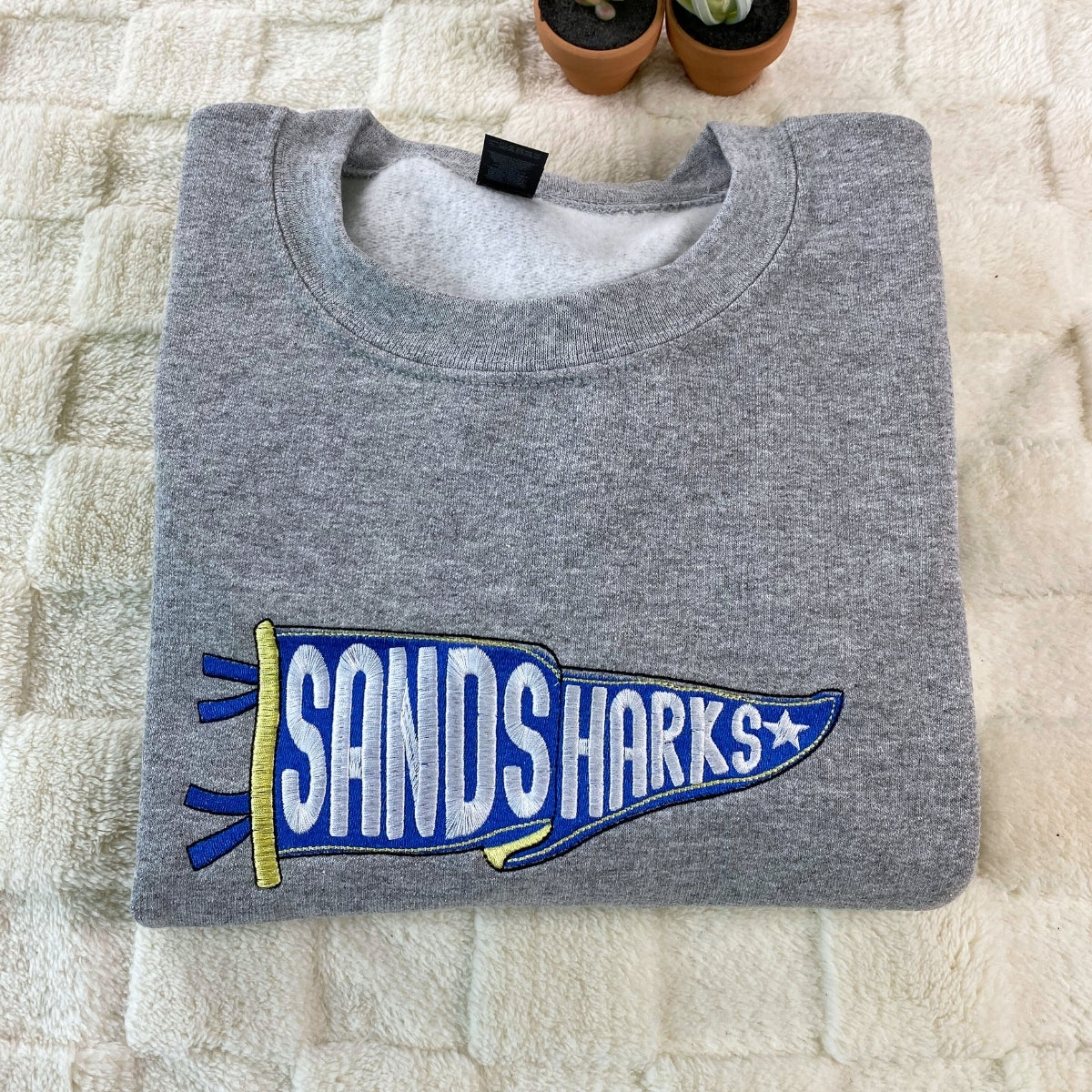 Alumni Gift Custom Embroidered School Pennant Sweatshirt - Vintage University Apparel