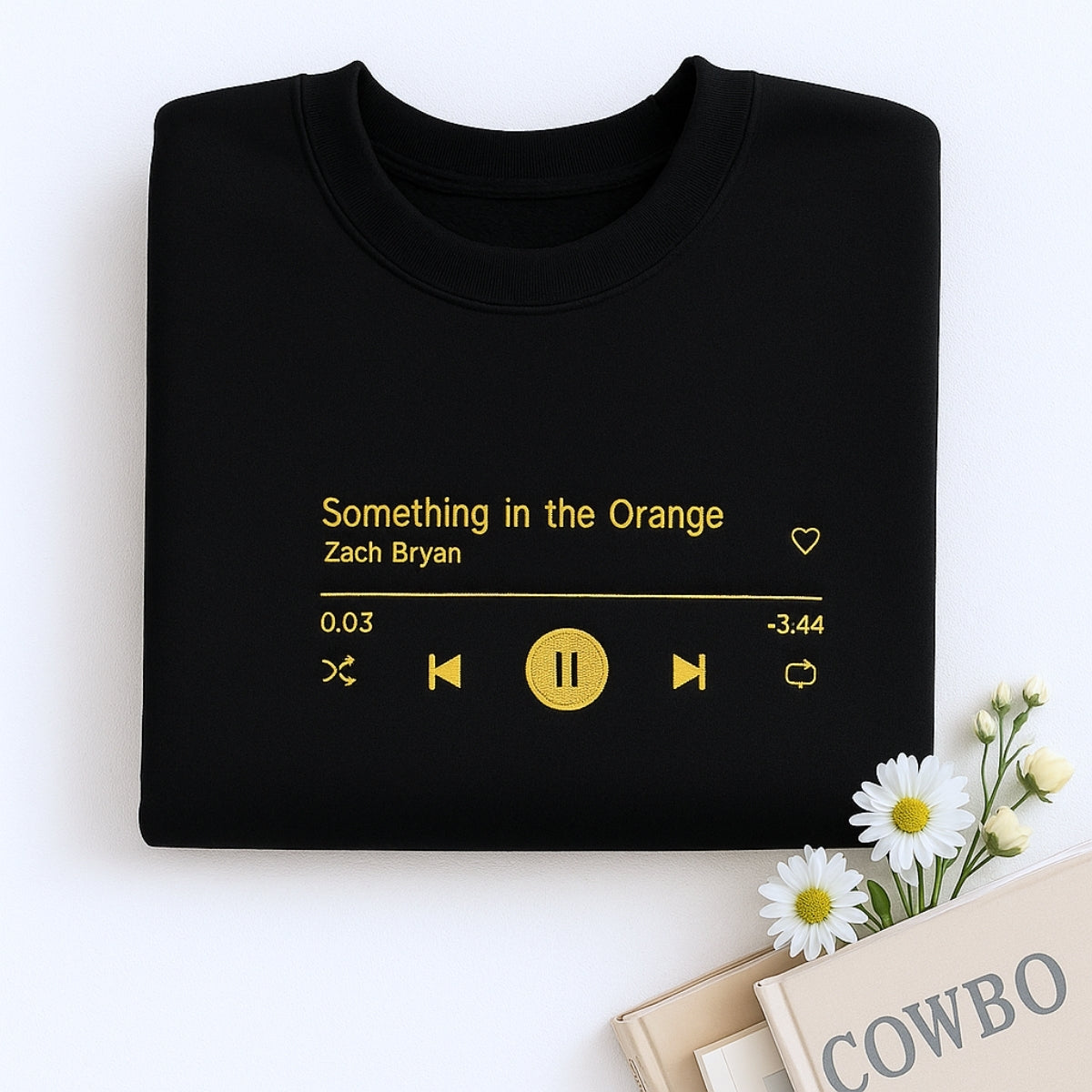 Favorite Song Custom Embroidered Music Sweatshirt - Personalized Player Gift