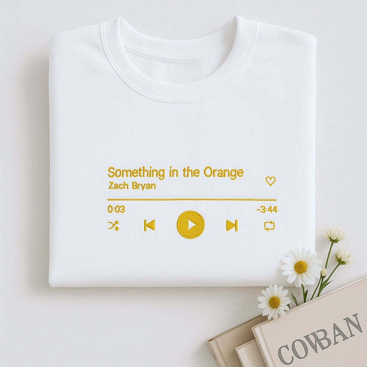 Favorite Song Custom Embroidered Music Sweatshirt - Personalized Player Gift