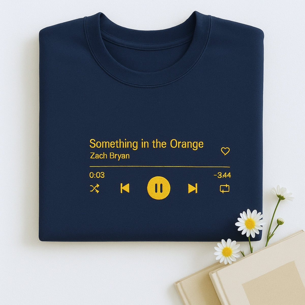 Favorite Song Custom Embroidered Music Sweatshirt - Personalized Player Gift