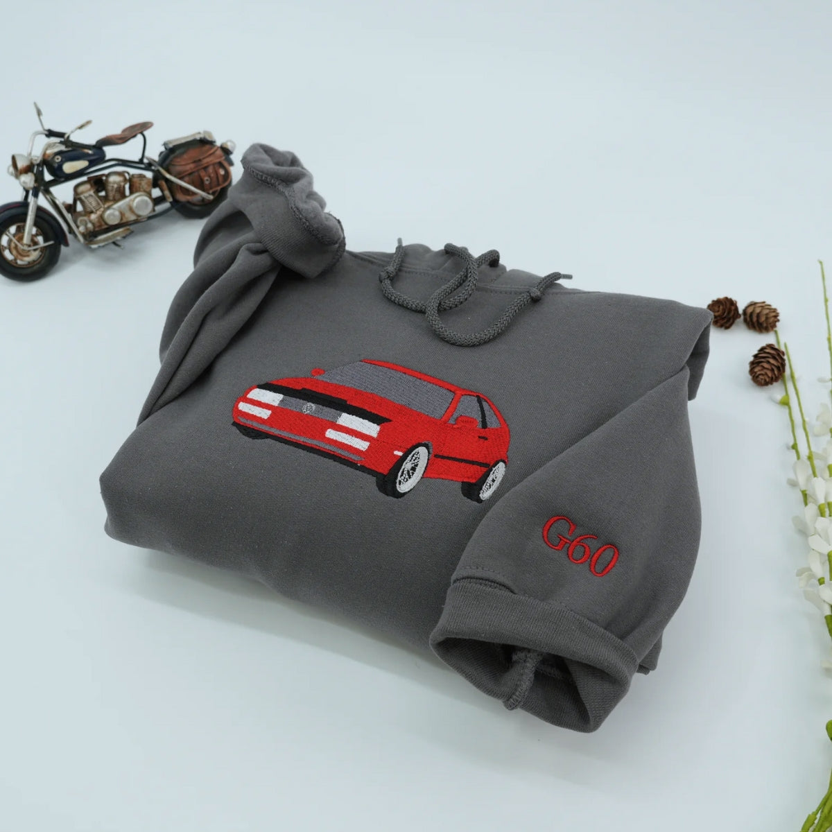 Car Lover Gift Custom Embroidered Sports Car Sweatshirt - Vehicle Hoodie