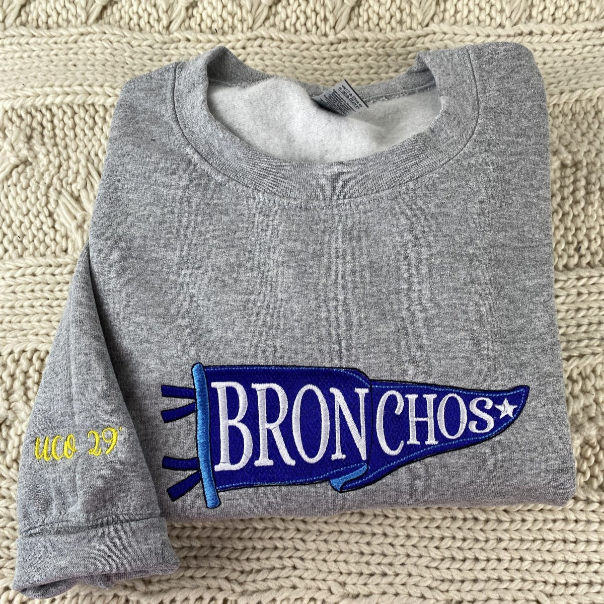 School Pennant Custom Embroidered Hoodie - Personalized Team Spirit Sweatshirt - Bulk Order