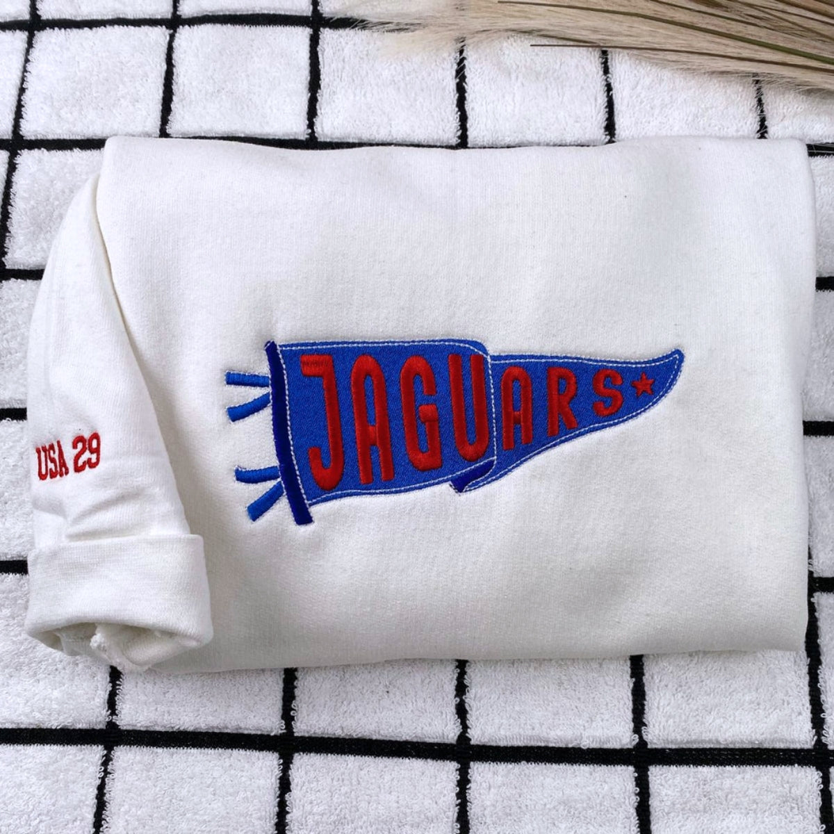 School Pennant Custom Embroidered Hoodie - Personalized Team Spirit Sweatshirt - Bulk Order