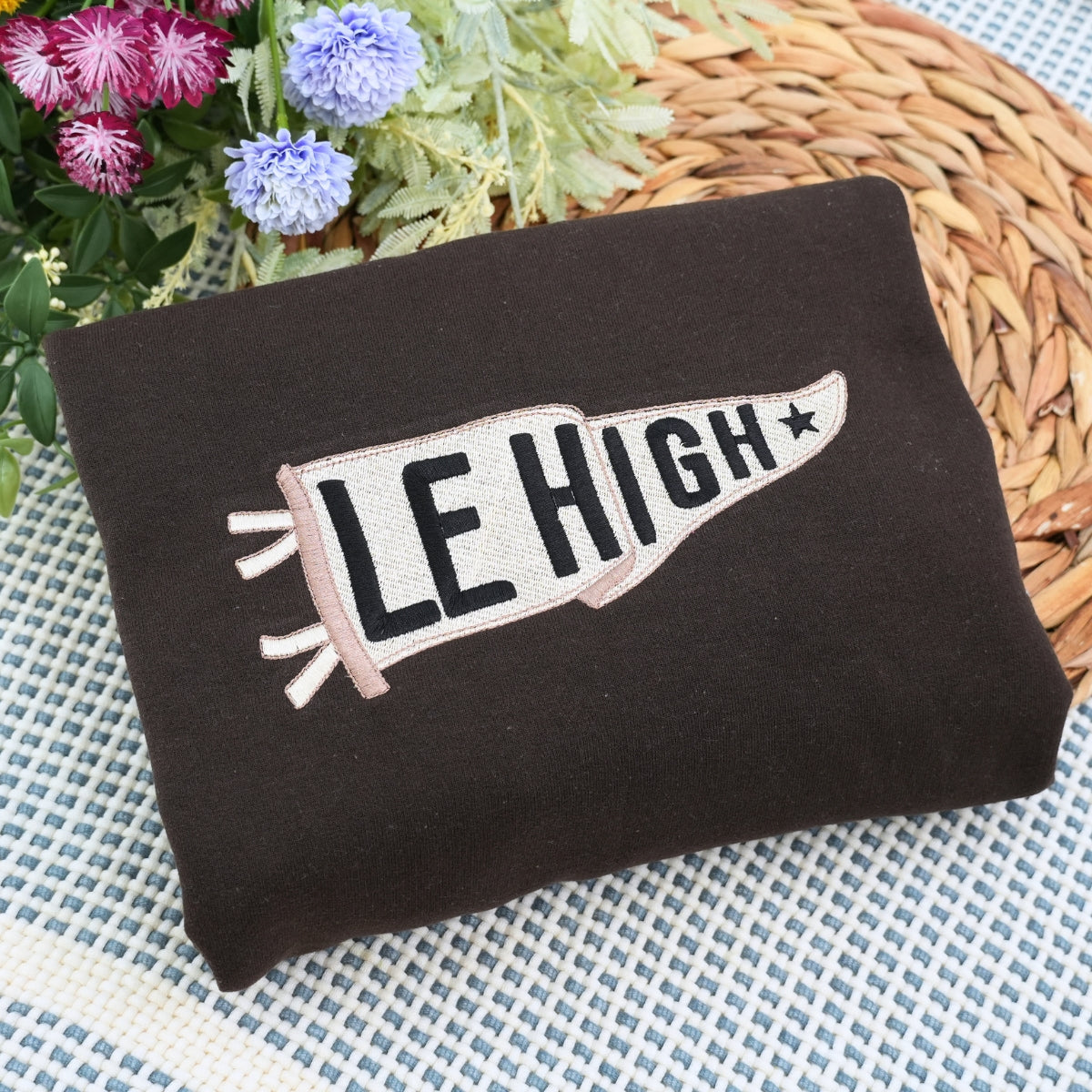 Sports Pennant Custom Embroidered Hoodie - Personalized Team Spirit Sweatshirt - Fan Gift