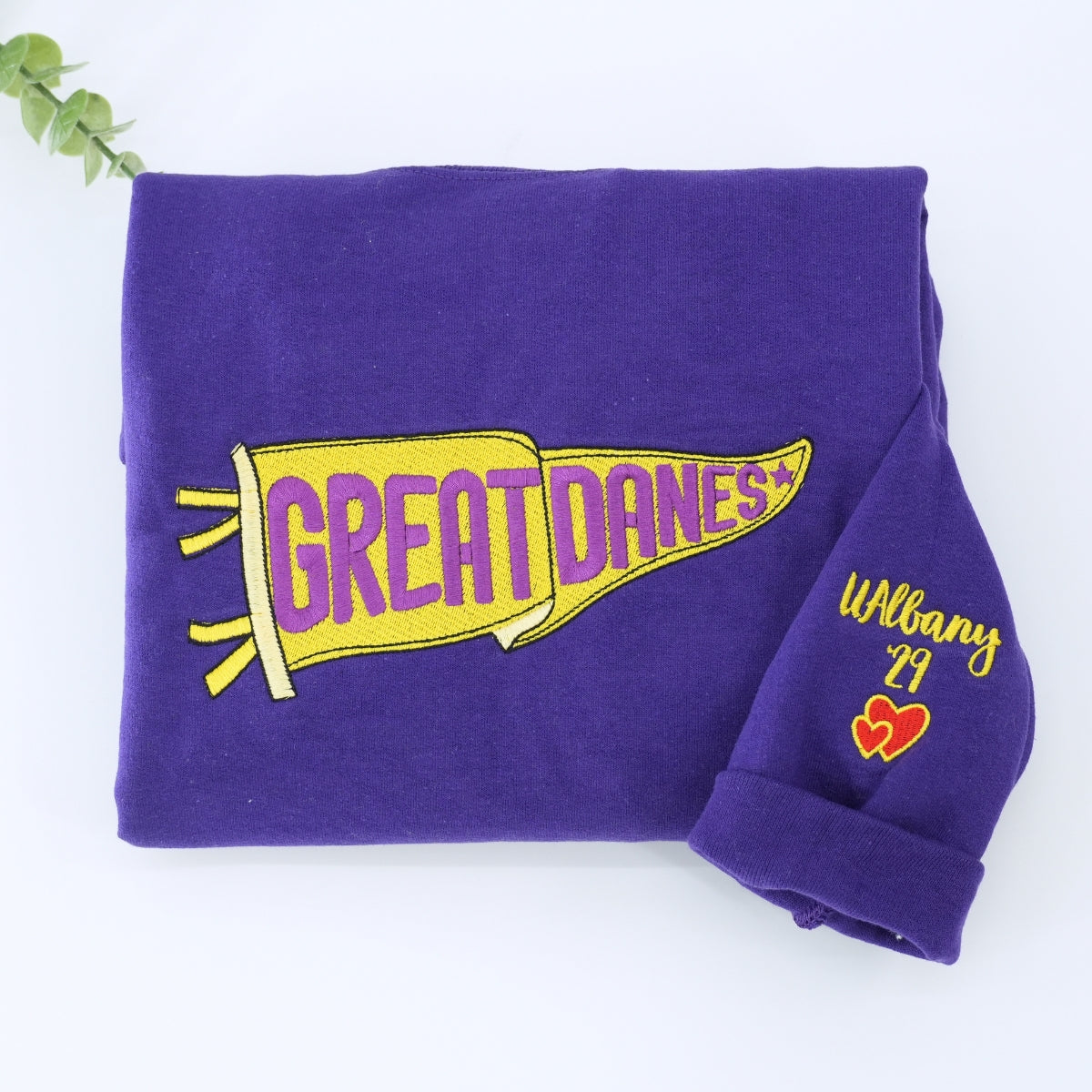 Sports Pennant Custom Embroidered Hoodie - Personalized Team Spirit Sweatshirt - Fan Gift