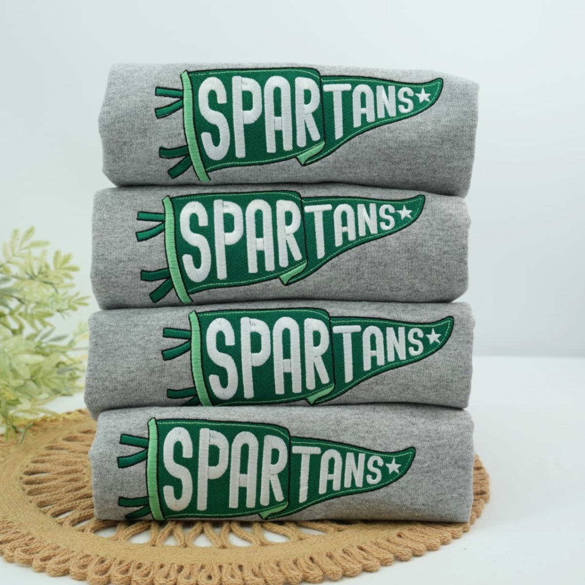 School Mascot Pennant Custom Embroidered Sweatshirt - Personalized Team Spirit Shirt - Pride Gift