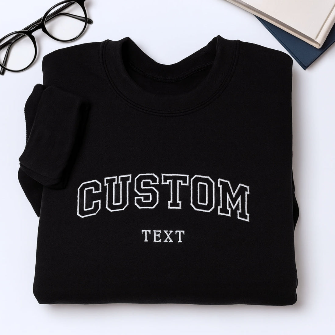 Varsity Custom Text Embroidered Hoodie - Personalized Words & Names Gift