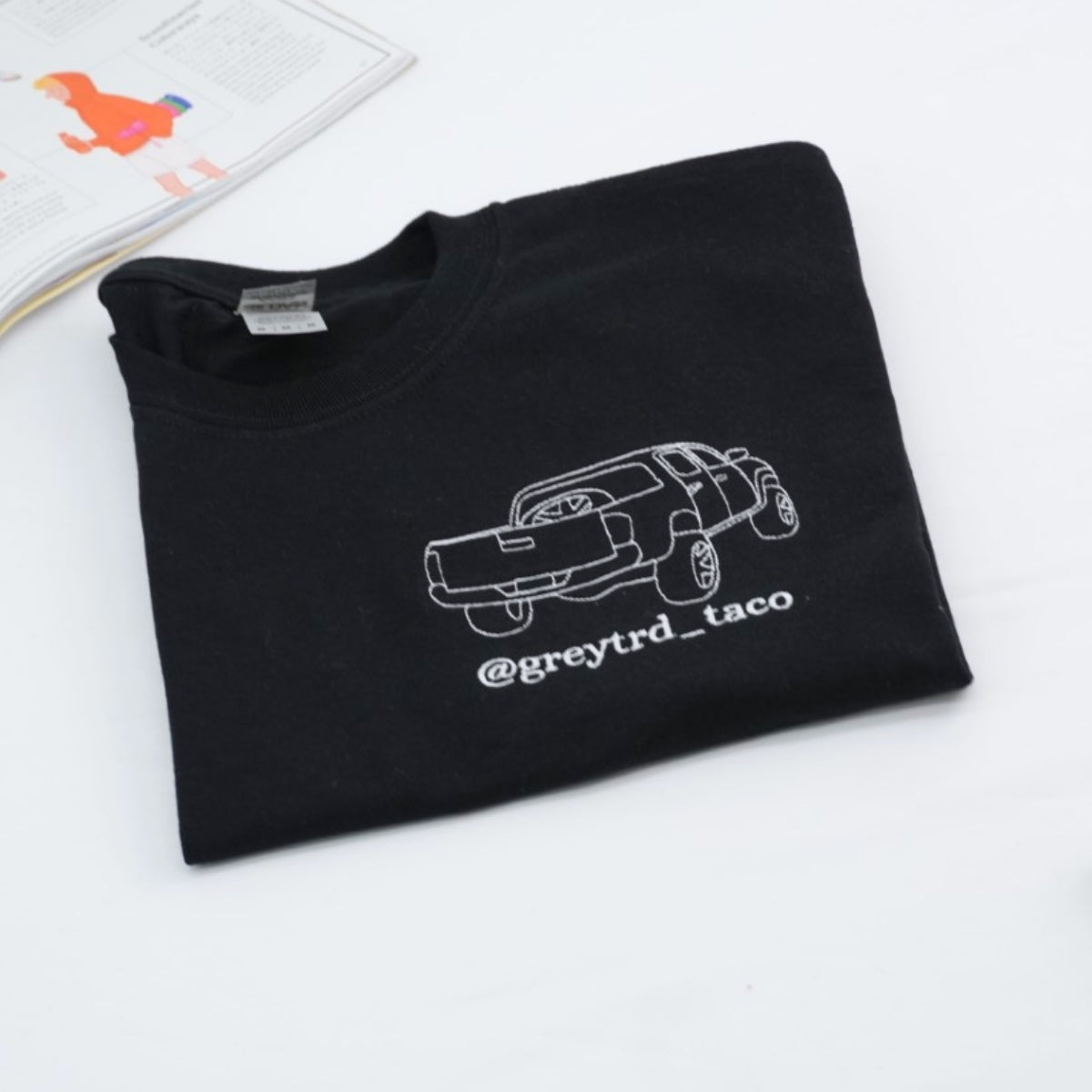Truck Outline Custom Embroidered T-Shirt - Personalized Auto Apparel - Truck Lover Gift