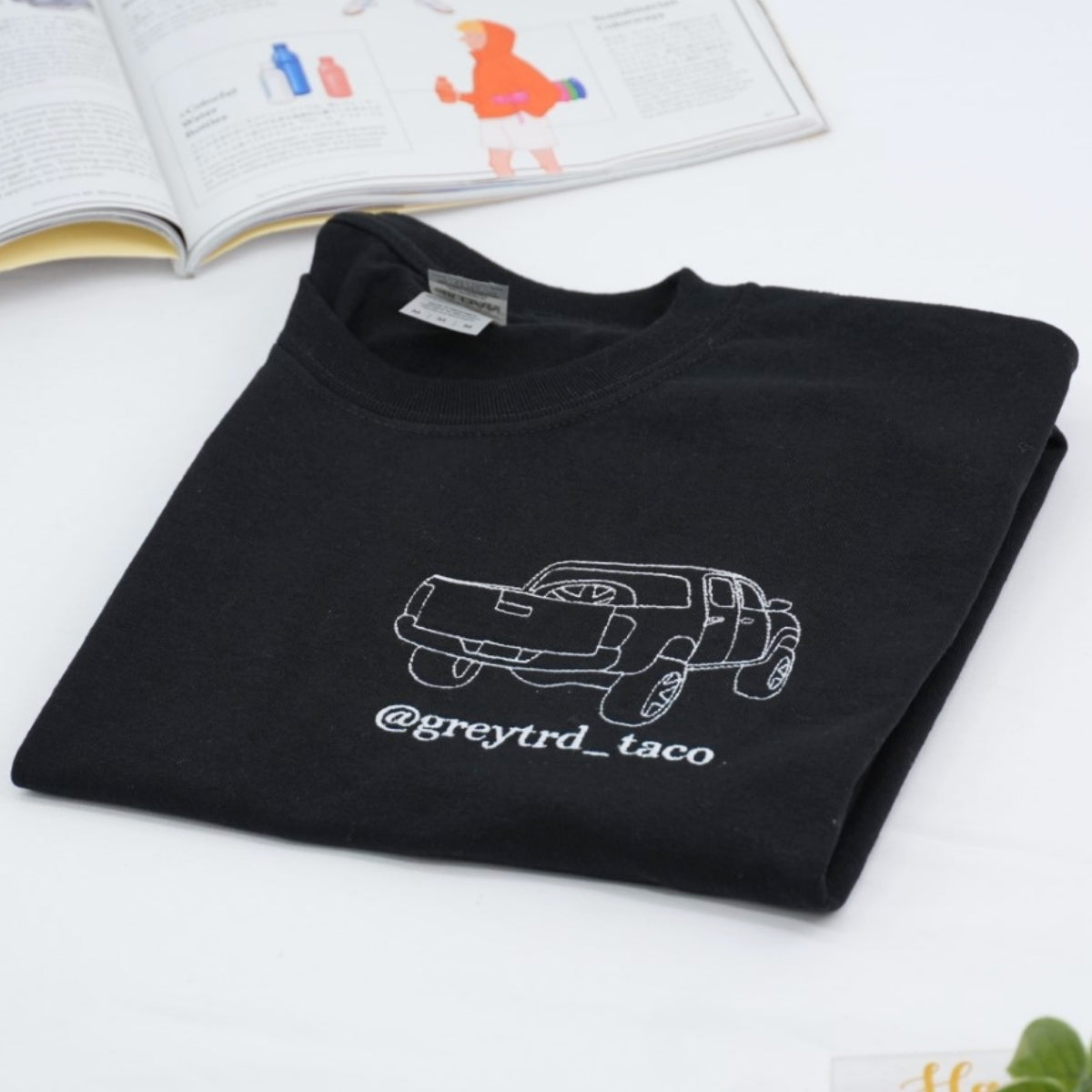 Truck Outline Custom Embroidered T-Shirt - Personalized Auto Apparel - Truck Lover Gift