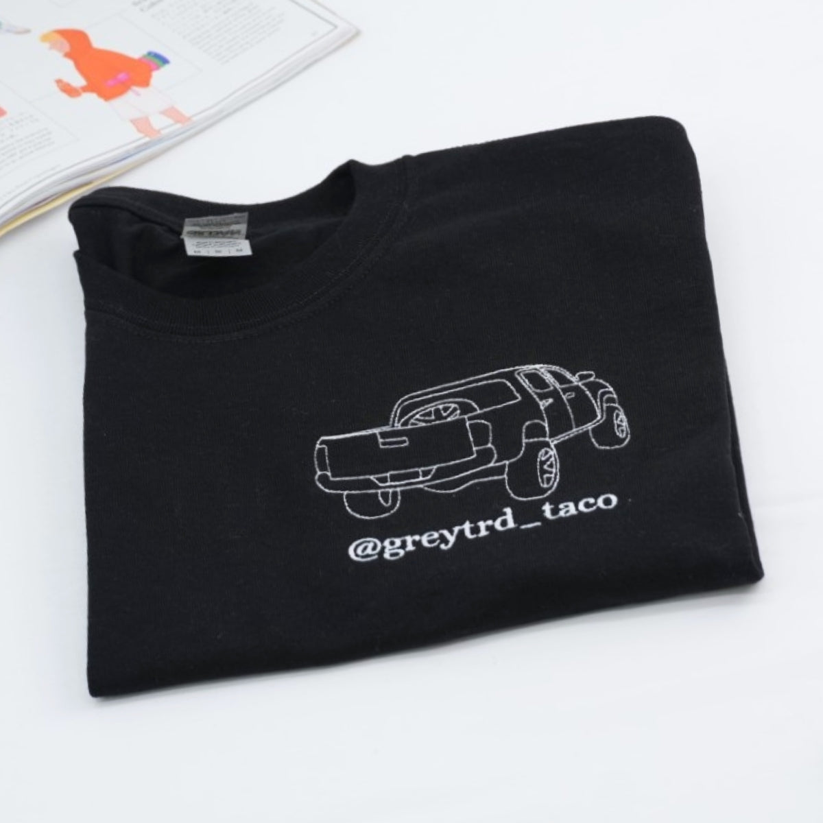 Truck Outline Custom Embroidered T-Shirt - Personalized Auto Apparel - Truck Lover Gift