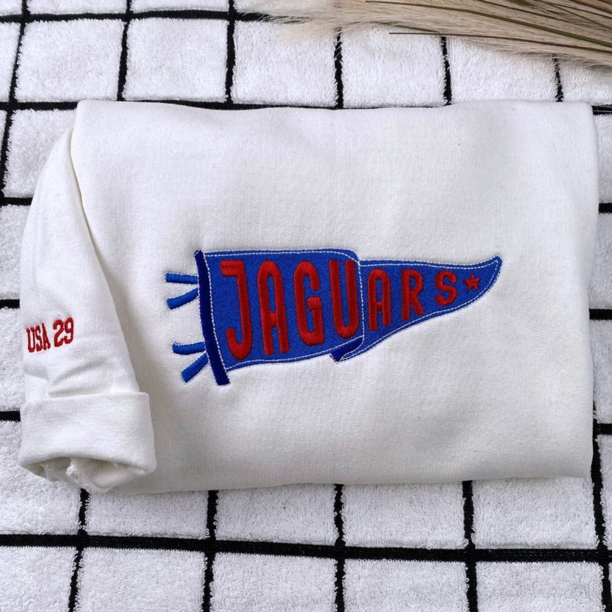 College Pennant Custom Embroidered Hoodie - Personalized Alumni Gift Sweatshirt